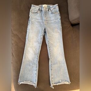 FRAME Le Crop Mini Boot Jeans Women’s Size 26 Light Wash Raw Hem